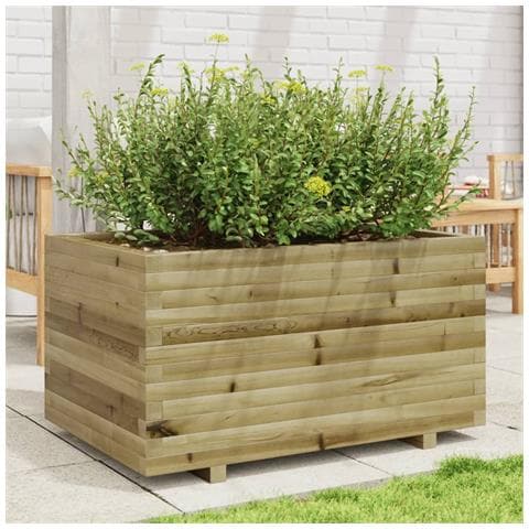 Fioriera Da Giardino 90x60x49,5 Cm In Legno Di Pino Impregnato - Foto 3