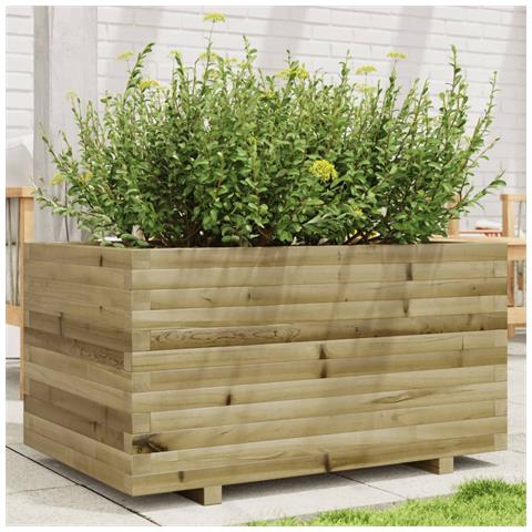 Fioriera Da Giardino 90x60x49,5 Cm In Legno Di Pino Impregnato - Foto 1