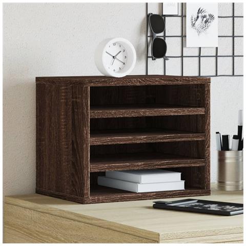 Organizer Scrivania Rovere Marrone 36x26x29,5 Legno Multistrato - Foto 1