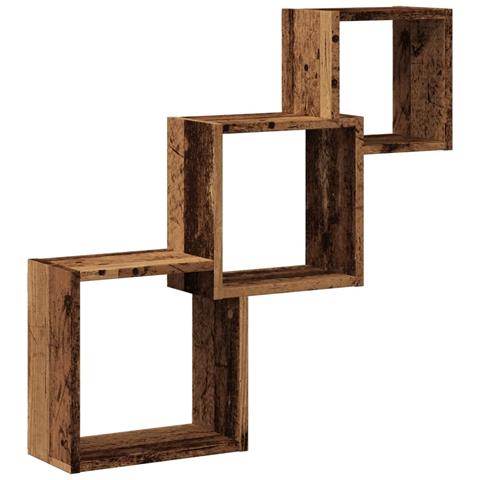 Mensole Cubo Parete Legno Antico 68x15x68 Cm Legno Multistrato - Foto 2