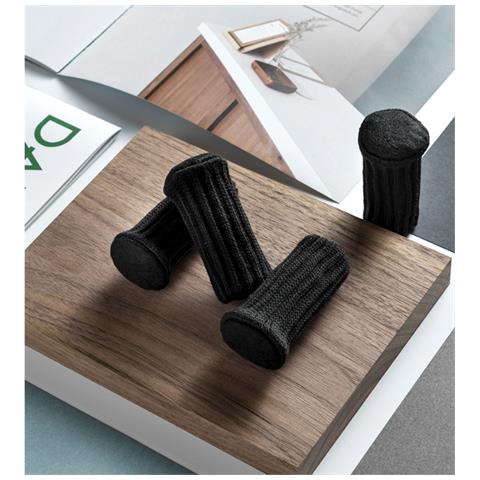 Confezione Da 16 Calzini Per Gambe Di Sedie Da Tavolo Lavorati A Maglia Black - Foto 2