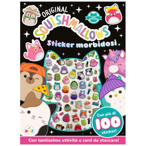 Squishmallows. Sticker Morbidosi. Con 8 Cartoncini Soft Touch. Con 3 Pennarelli Con Inchiostro Fosfo - Foto 1
