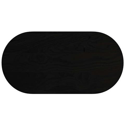 Piano Tavolo Marrone Scuro 100x50x4 Cm In Rovere Massello Ovale - Foto 2