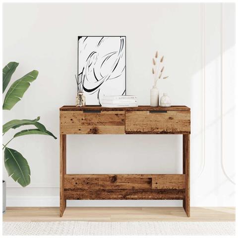 Tavolo Consolle In Legno Vecchio 90x36x75 Cm Legno Multistrato - Foto 3