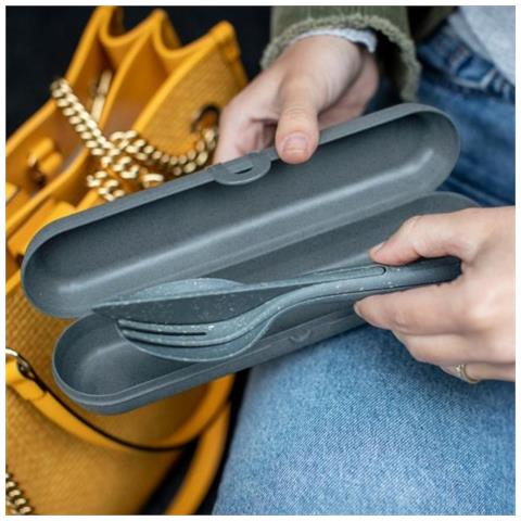 Koziol Klikk Ready Set Di Posate 3 Pz Grigio - Foto 2