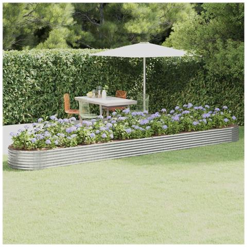 Letto Giardino Acciaio Verniciato Polvere 544x100x36cm Argento - Foto 6