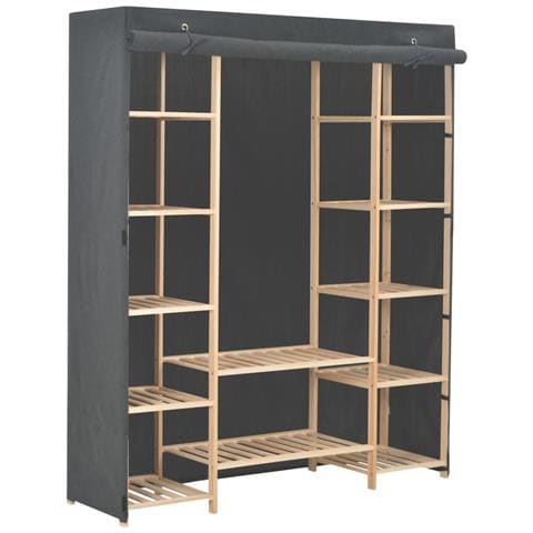 Armadio Grigio 135x40x170 Cm In Tessuto - Foto 2