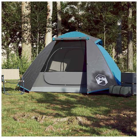Tenda da Campeggio a Cupola per 2 Persone Blu Impermeabile - Foto 2