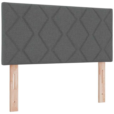 Testiera  Design a Blocchi Diamante Grigio Scuro 100 cm Tessuto - Foto 1