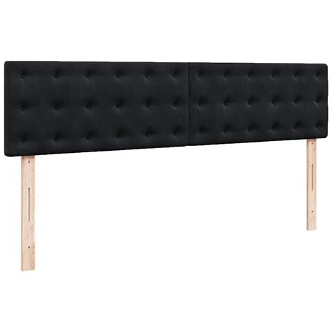Struttura Letto Pouf con Materasso Nero 200x200 cm in Velluto - Foto 9