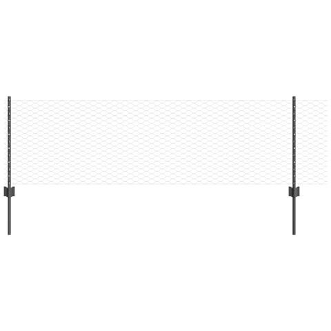 Posti per Recinzione 11 pz U-Channel Grigio 60 cm Acciaio - Foto 1