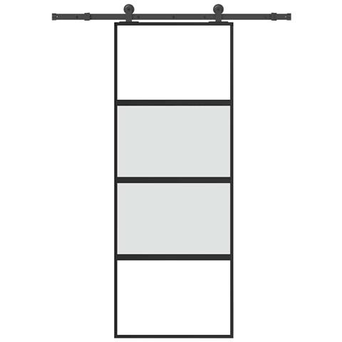 Porta Scorrevole Ferramenta 76x205 cm Vetro Temperato Alluminio - Foto 1