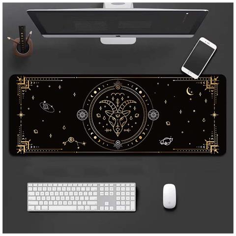 Tappetino Per Mouse Extra Large Zodiaco Capricorno Con Bordi Cuciti - 90x40cm - Foto 1