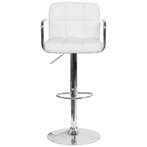 Set Di 2 Sgabelli Da Bar Bianchi Con Braccioli Mike - Foto 5