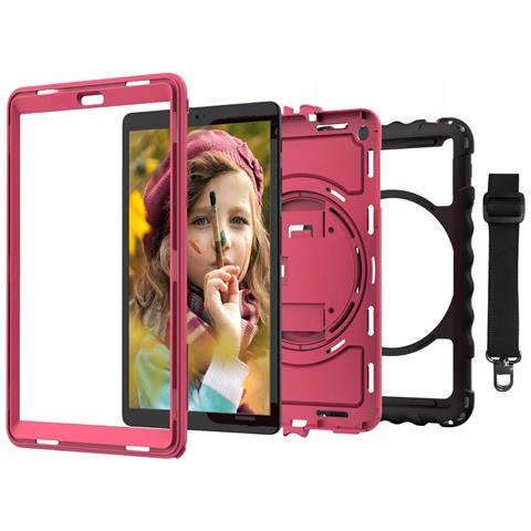 Custodia Per Ipad 10.2"" 2019/20/21 Con Supporto E Tracolla Rosa - Foto 2
