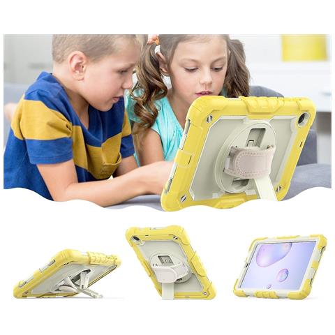 Custodia Per Samsung Galaxy Tab A7 10.4"" Supporto E Tracolla Gialla - Foto 2