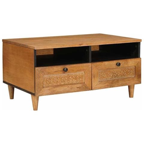 Tavolino da salotto con cassetto Marrone chiaro 80 x 54 x 40 cm - Foto 1