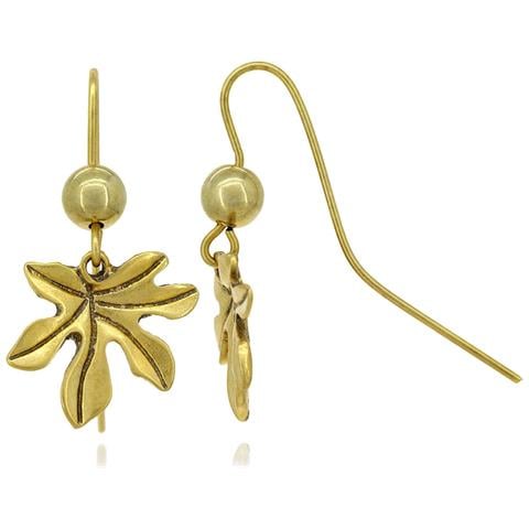 Orecchino A Gancio In Foglia D'oro - Foto 1