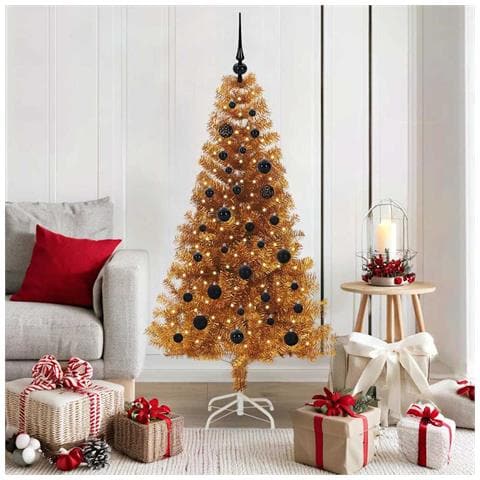 Albero di Natale con 150 LED con supporto Oro 150 cm PET - Foto 2