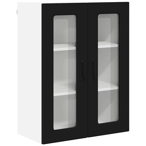 Pensile cucina con porta Nero 60 x 31 x 80 cm Legno multistrato - Foto 1