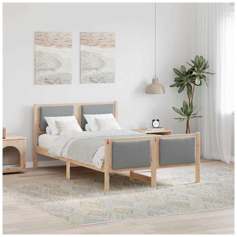 Struttura del letto Grigio chiaro 120 x 190 cm Tessuto - Foto 2