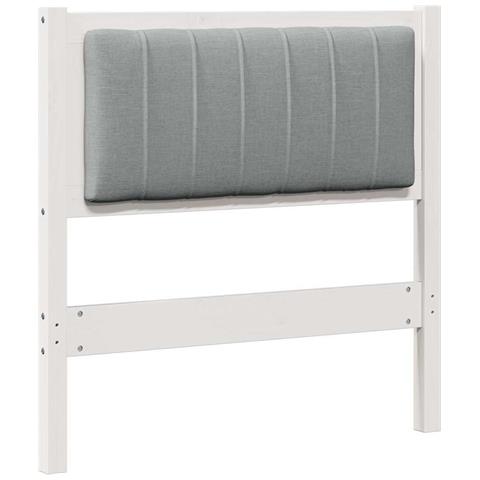 Testiera imbottita con testiera Bianco 75 cm Pino massello - Foto 1