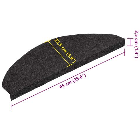 Tappetini Autoadesivi per Scale 30 pz Neri 65x22,5x3,5 cm - Foto 9