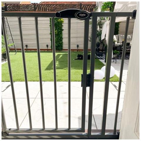 Safetots Cancelletto Per Scale A Pressione Con Chiusura Automatica, 82,2cm - 89,2cm, Grigio Ardesia - Foto 4