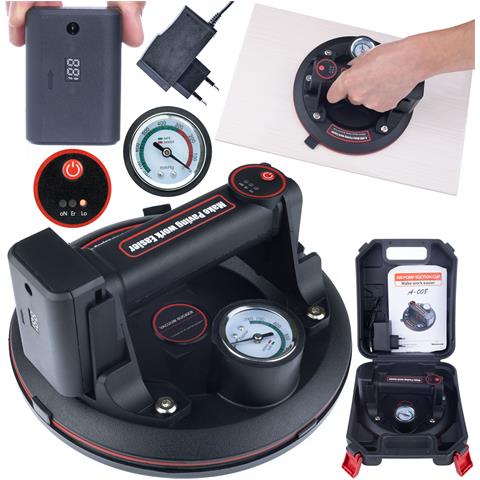 Ventosa A Batteria Per Piastrelle - Indicatore Intelligente E Manometro | Portata 200 Kg, Diametro 200 Mm | Superfici Lisce - Foto 1