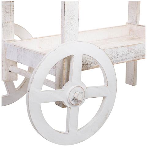 Carrello Espositivo-scaffale In Legno Bianco 90x44x125h Cm - Foto 8