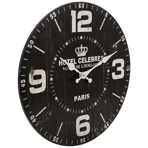 Orologio Da Parete In Legno Nero 34x34x2 Cm - Foto 1