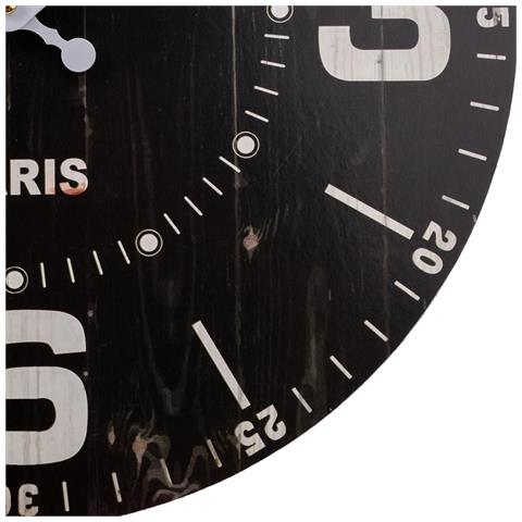 Orologio Da Parete In Legno Nero 34x34x2 Cm - Foto 8