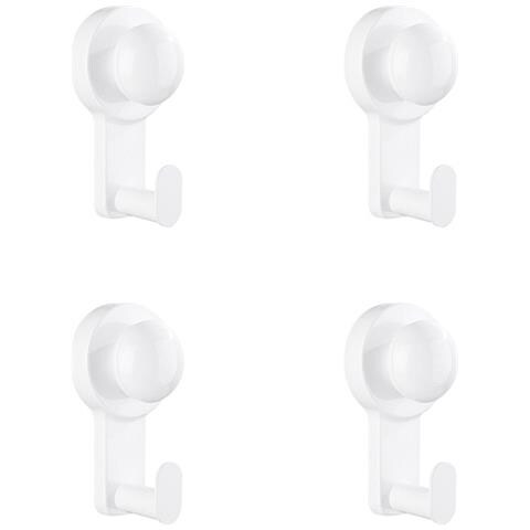 Set Da 4 Ganci A Ventosa In Acciaio Inossidabile - Riutilizzabili Senza Trapano Multi-superficie Non Graffianti Per Bagno Cucina Soggiorno Camera White - Foto 1