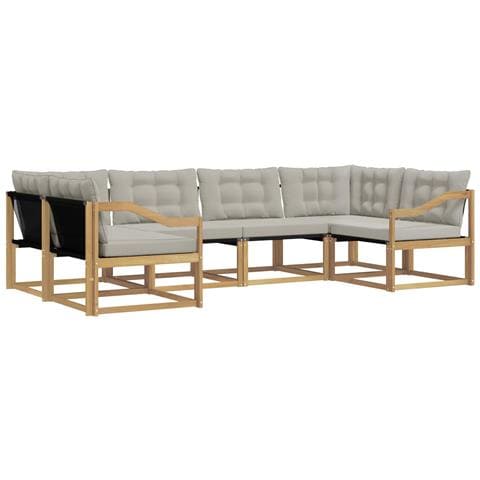 Set di divani da esterno 6 pcs Bianco e Grigio Chiaro - Foto 1