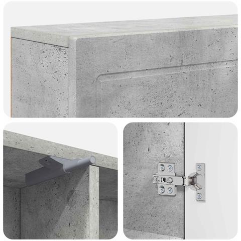Cornice per camino Grigio Cemento 102 x 18 x 100,5 cm - Foto 9