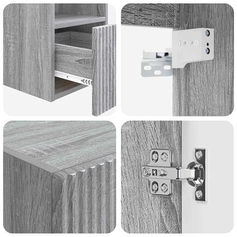 Set di mobili per il bagno 5 pz Sonoma grigio - Foto 2