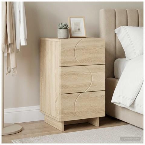 Comodino Rovere Sonoma 33,5 x 34,5 x 60 cm Legno composito - Foto 2