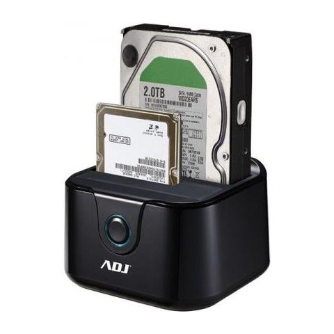 Docking Station AH01T Double HDD per Hard Disk SATA da 2.5'' e 3.5'' USB 3.0 ad Alta Velocita con funzione di clonazione HDD inclusa Office Series Col. Nero - Foto 2