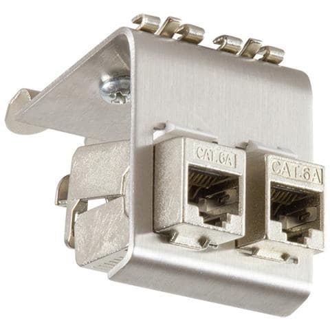 IWP-MD KEY-RAIL2 - Adattatore in Metallo per 2 Moduli Keystone RJ45 - Foto 4