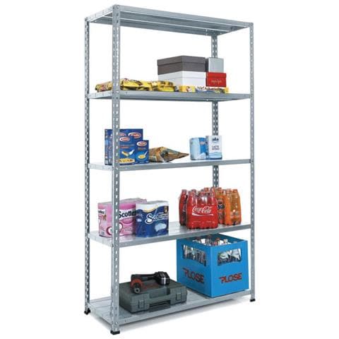 Scaffale In Kit 5 Ripiani Acciaio Grigio 40x100x196h Aste Intere - Foto 1