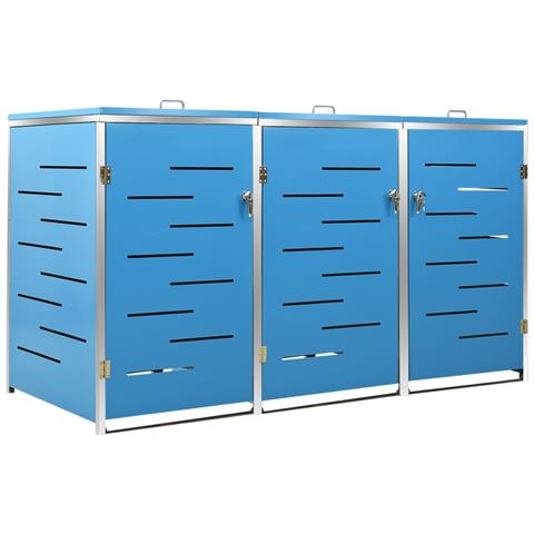 Copribidone per Spazzatura Triplo 207x77,5x112,5cm Acciaio Inox - Foto 1