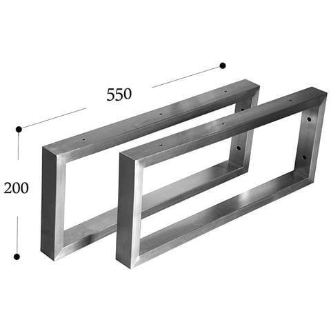 Mensola A Muro Mk (200x550mm - Paio) Acciaio Inox 201 Supporto Da Parete - Foto 2