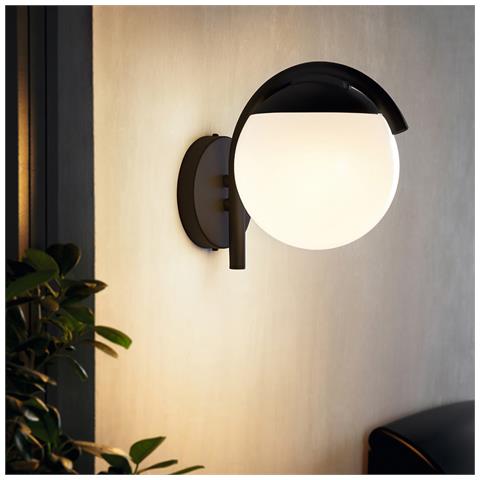 Applique Contemporanea Da Esterno Prata Vecchia 1 Luce Acciaio Zincato Nero - Foto 1