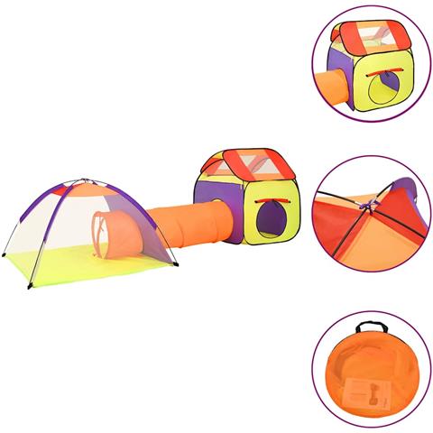Tenda Da Gioco Bambini 250 Palline Multicolore 338x123x111 Cm - Foto 2