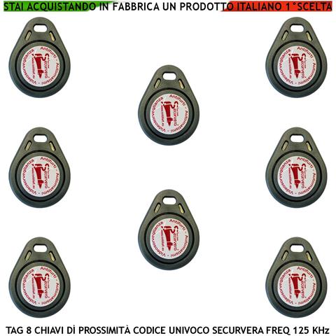 Chiavi Elettroniche Di Prossimità 8 Tag Alta Sicurezza Codice Univoco Radio Frequenza 125 Khz Con Foro Porta - Foto 1