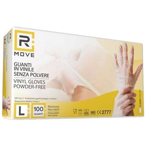 1Conf. da 100pz Tg.L - Guanti Vinyl Clear Uso Medico Senza Polvere - Foto 1