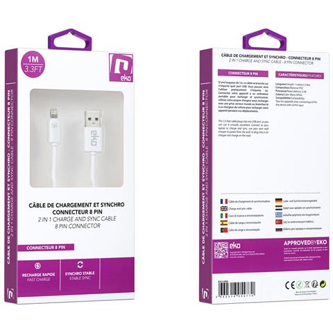 Cavo Lightning Verso Usb-a 2,4a Carica E Sincronizza 1m, Bianco - Foto 3