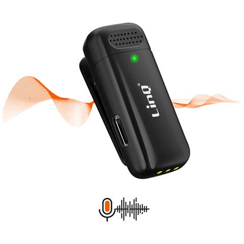 Microfono Lavalier Senza Fili Connettore Usb-c Riduzione Del Rumore, Nero - Foto 5