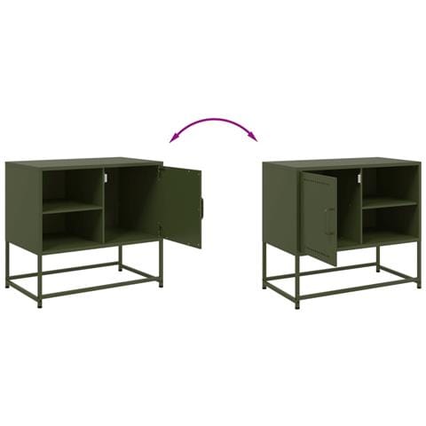 Mobile Tv Giallo Senape 100,5x39x60,5 Cm In Acciaio - Foto 2