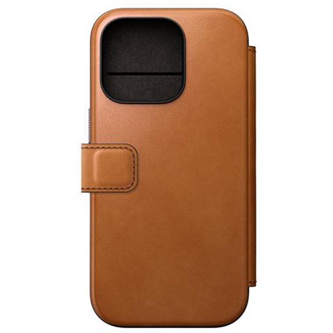 Custodia Magsafe Per Iphone 16 Pro Folio Modern Portacarte In Pelle, Marrone Chiaro - Foto 1